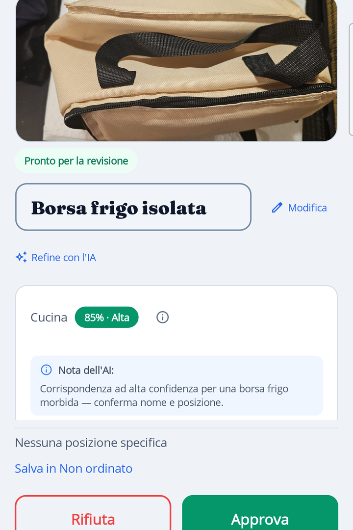 HoardIQ Review screen with AI suggestions to approve